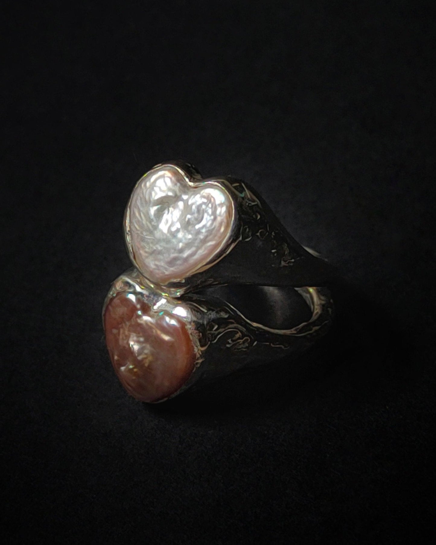 PEARL HEART RING