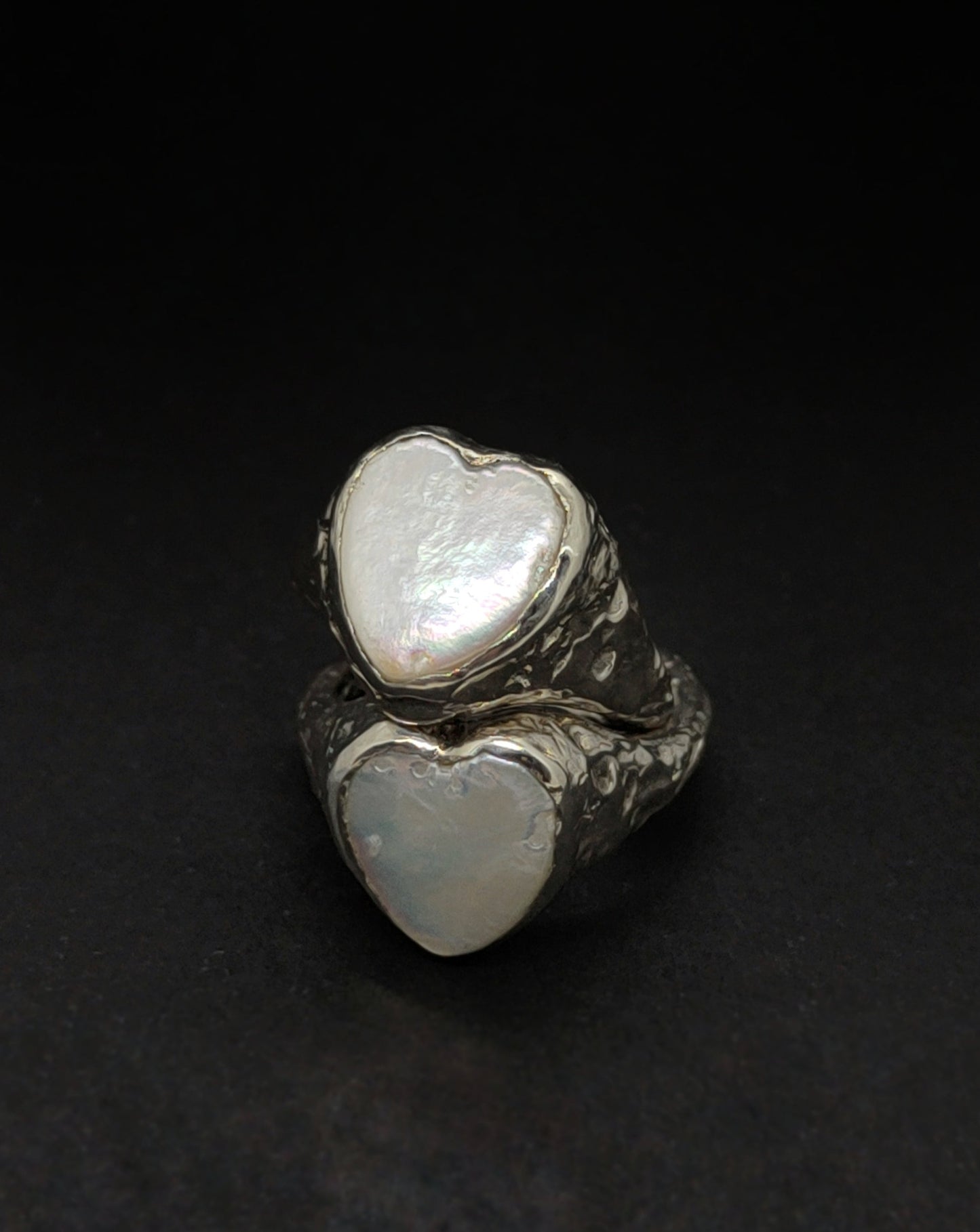 PEARL  HEART RING