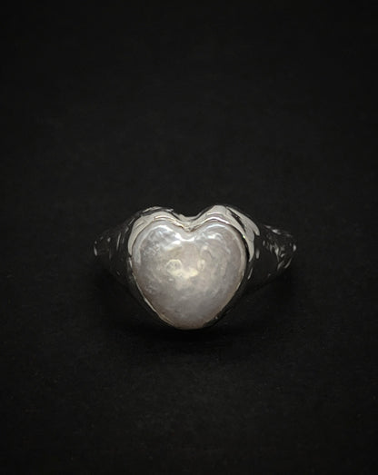 PEARL  HEART RING