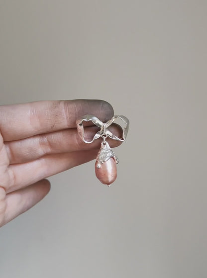 BOWS WITH PINK TEARS EARRINGS