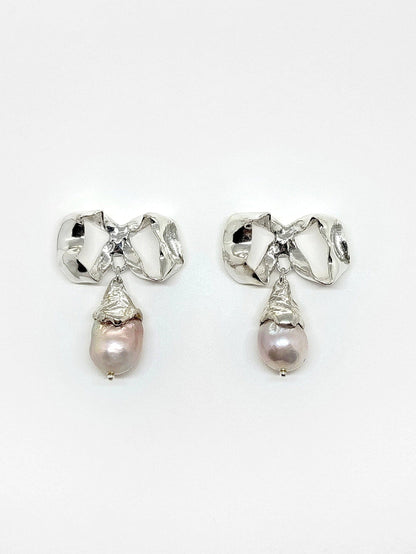 BOWS WITH PINK TEARS EARRINGS
