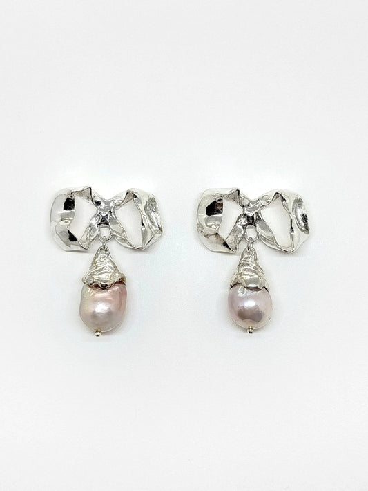 BOWS WITH PINK TEARS EARRINGS