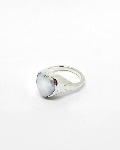 PEARL  HEART RING