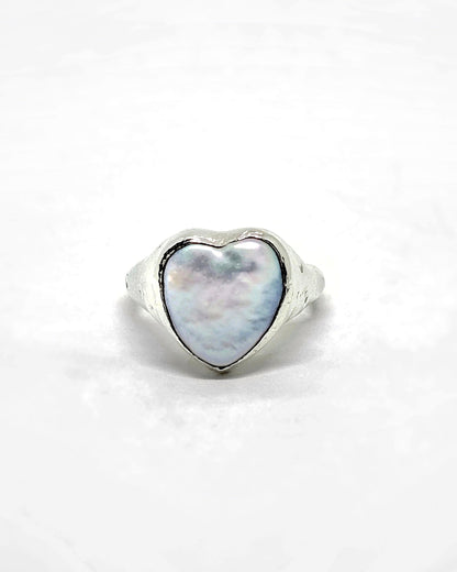 PEARL  HEART RING