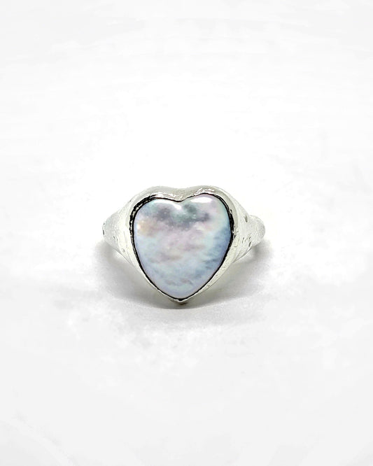 PEARL  HEART RING