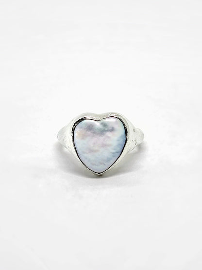 PEARL  HEART RING