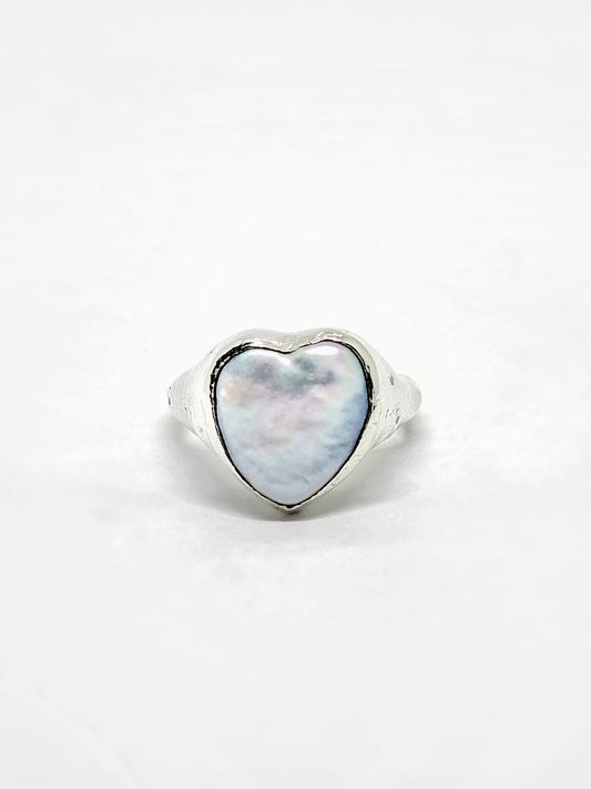 PEARL  HEART RING